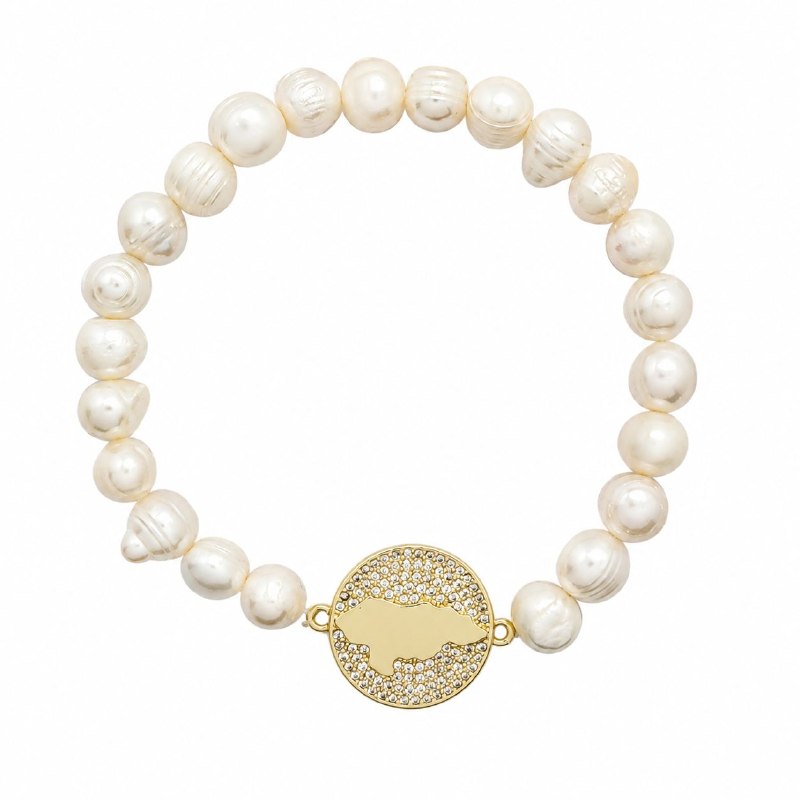 PULSERA DE ENCHAPE ELASTICA PARA DAMA CON DISEÑO DE HONDURAS