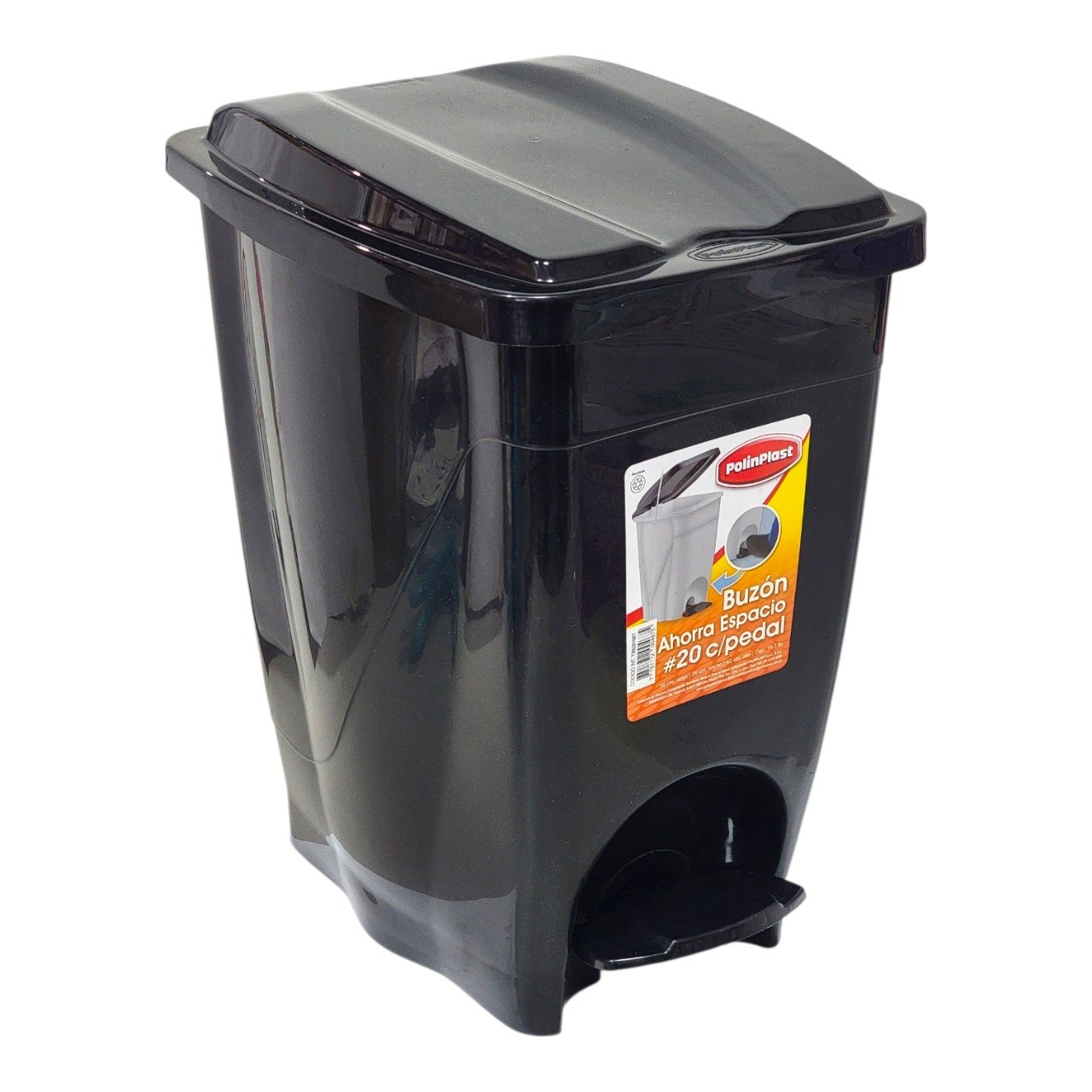 BASURERO CON TAPA SISTEMA DUAL POLINPLAST 19L 35X26X42CM
