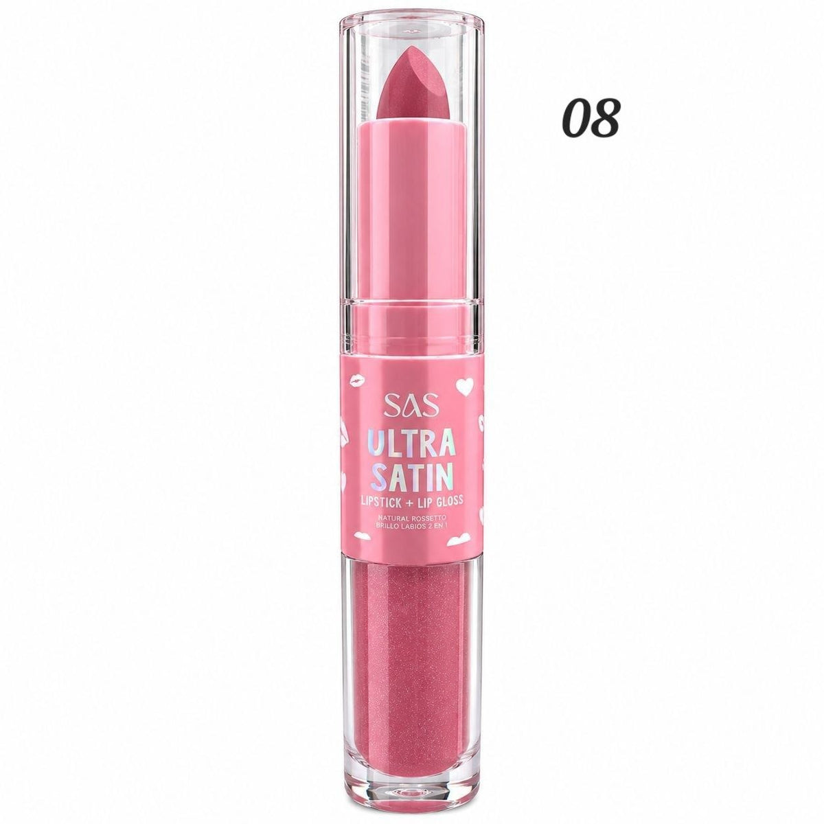 LABIAL Y BRILLO LABIAL 2 EN 1 ACABADO SATINADO ULTRA SATIN ECONÓMICO SAS