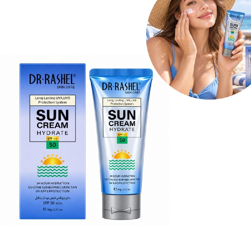 PROTECTOR SOLAR EN CREMA HIDRATANTE PARA ROSTRO Y CUERPO SPF50 DR RASHEL 60G