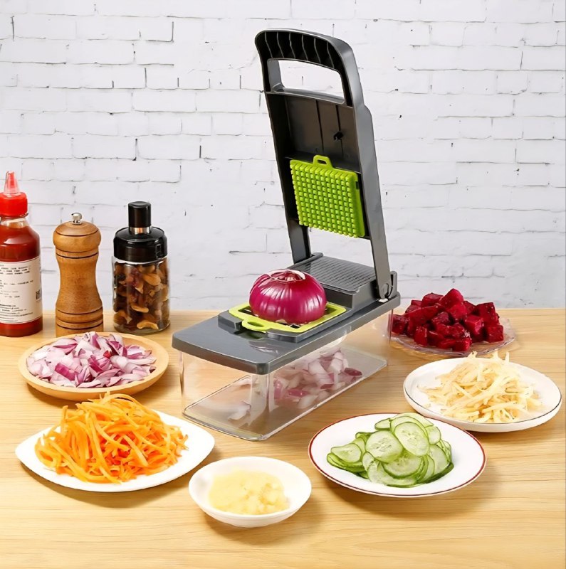 MAQUINA CHISMOLERA, CORTADORA DE VERDURAS 14 EN 1 MULTIFUNCIONAL KITCHEN IDEAS VEGGIE SLICER 11X11X32CM