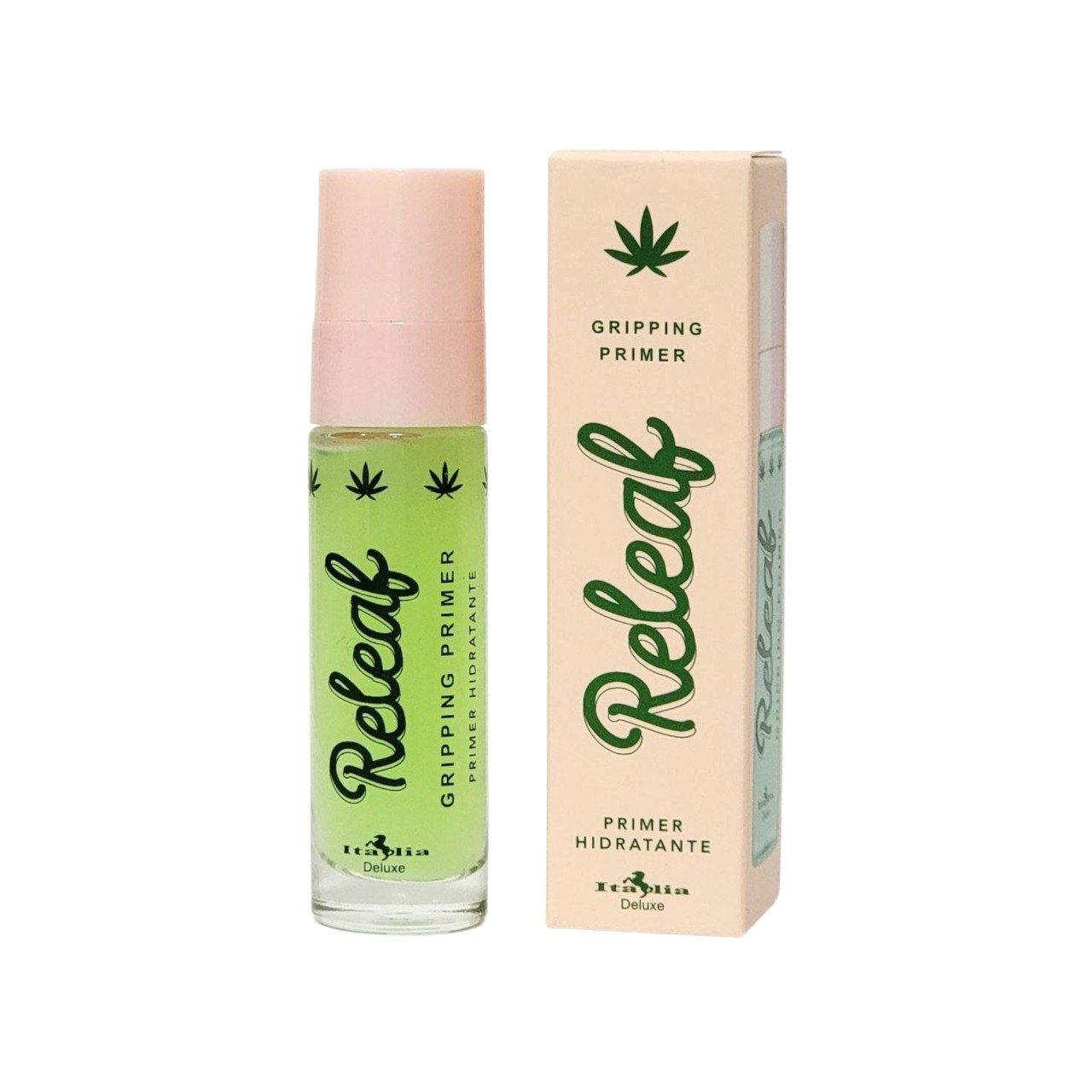 PRIMER HIDRATANTE CON EXTRACTO DE CAÑAMO, ACIDO HIALURONICO, Y NIACINAMIDA ITALIA DELUXE RELEAF 20G