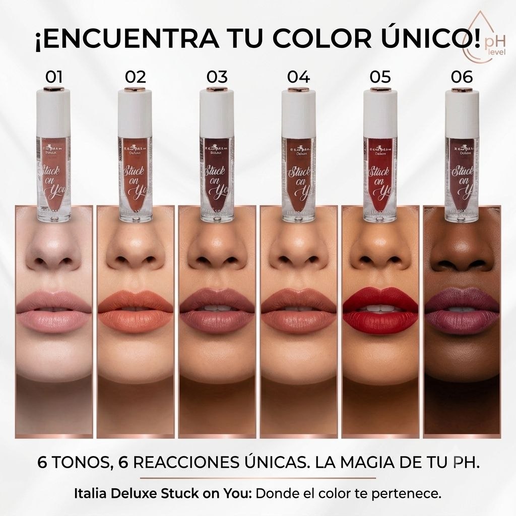 TINTA PARA LABIOS REACTIVA AL PH ACABADO SEMIMATE ITALIA DELUXE 3ML