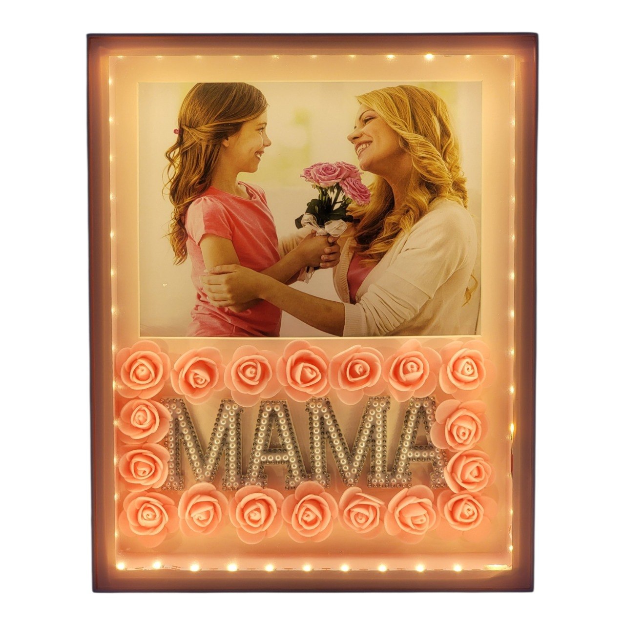 RETRATERA DE REGALO PARA DIA DE LA MADRE CON LUZ LED 25X20X5CM