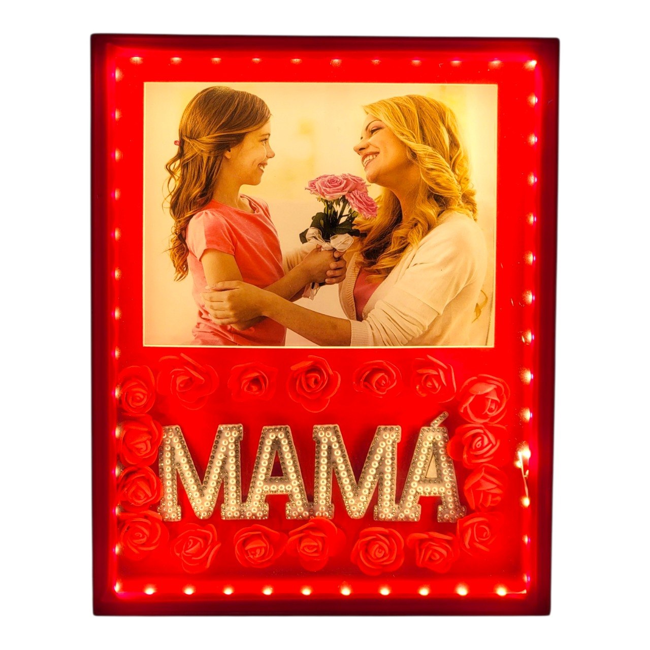 RETRATERA DE REGALO PARA DIA DE LA MADRE CON LUZ LED 25X20X5CM