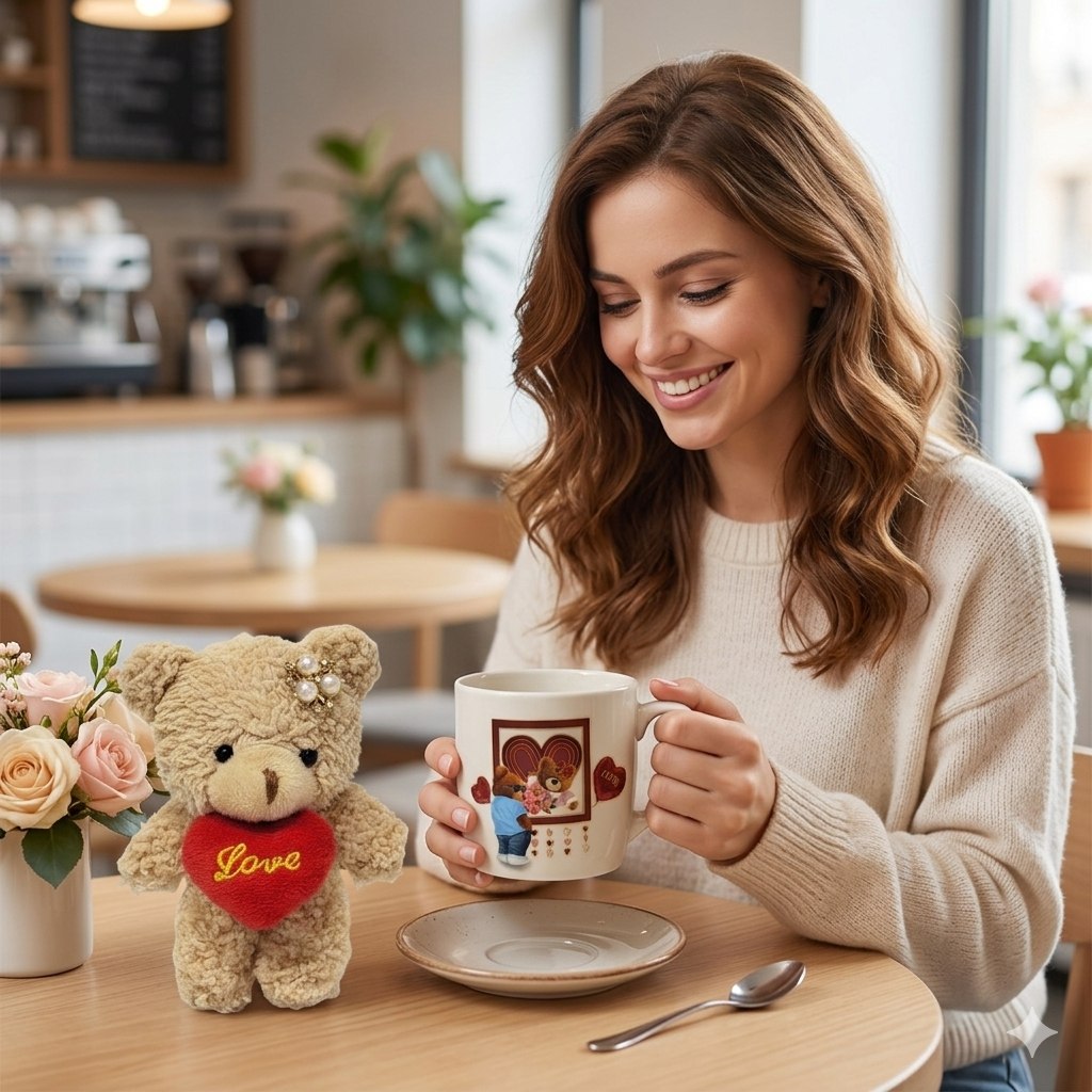 SET DE REGALO CON TAZA Y OSO DE PELUCHE