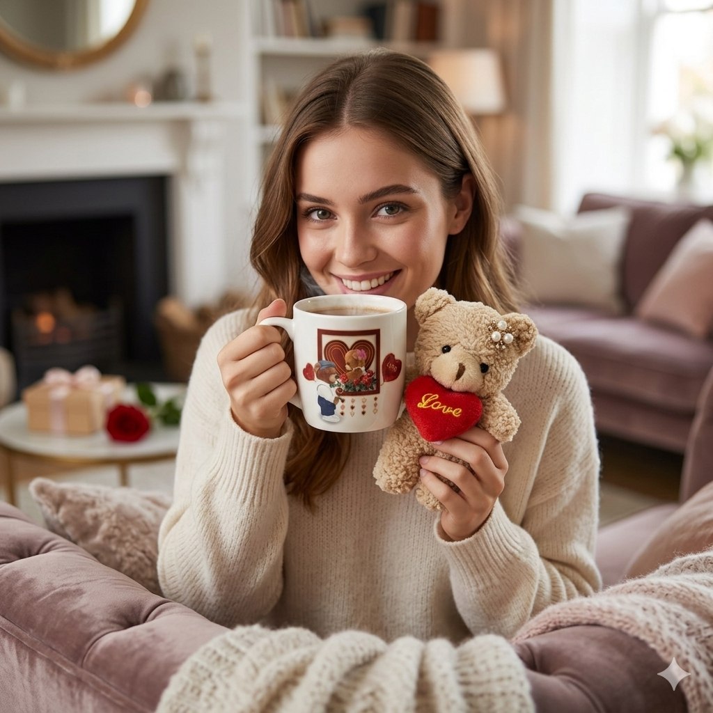 SET DE REGALO CON TAZA Y OSO DE PELUCHE