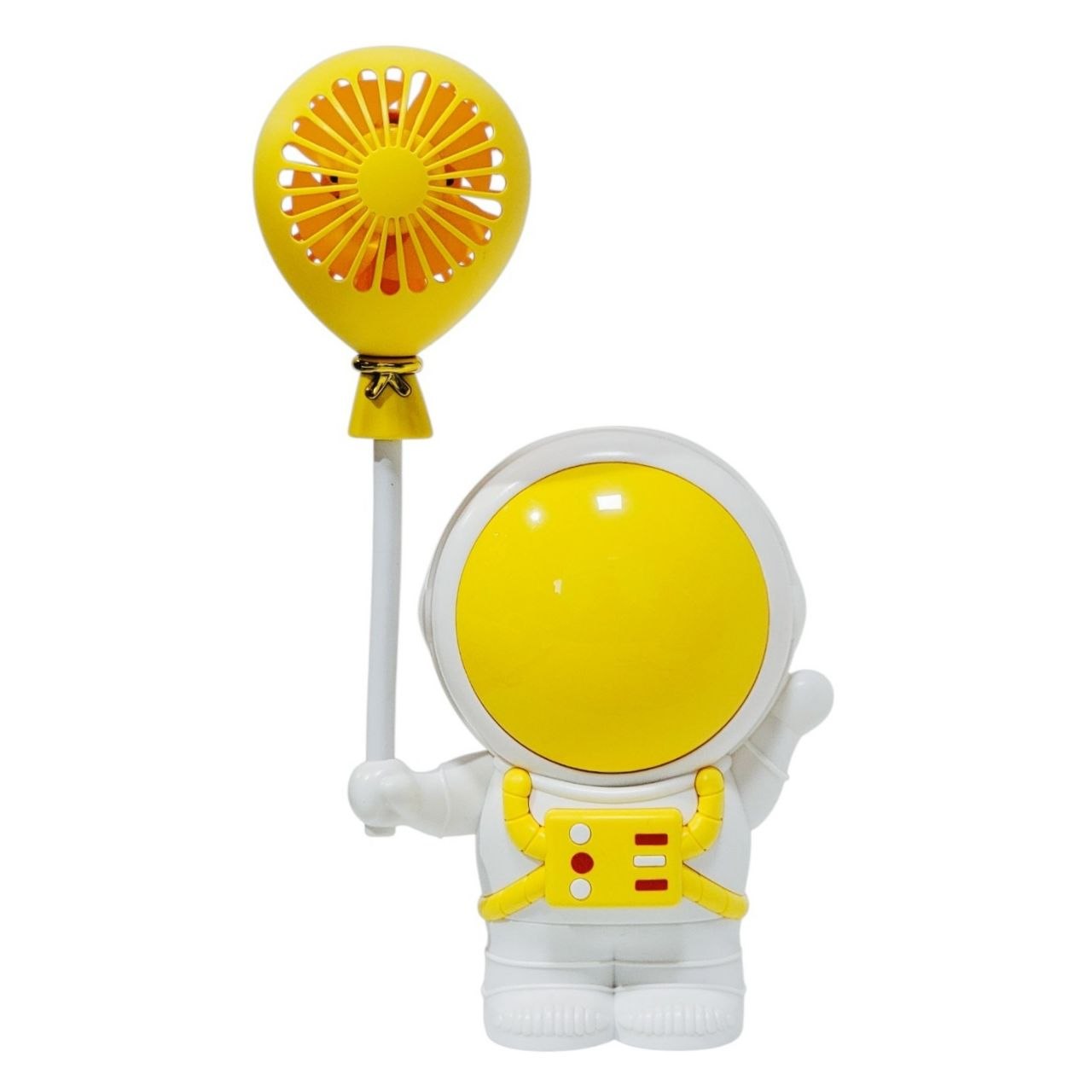 VENTILADOR DE MANO PORTATIL RECARGABLE CON SACAPUNTAS INTEGRADO DE ASTRONAUTA 23X11CM