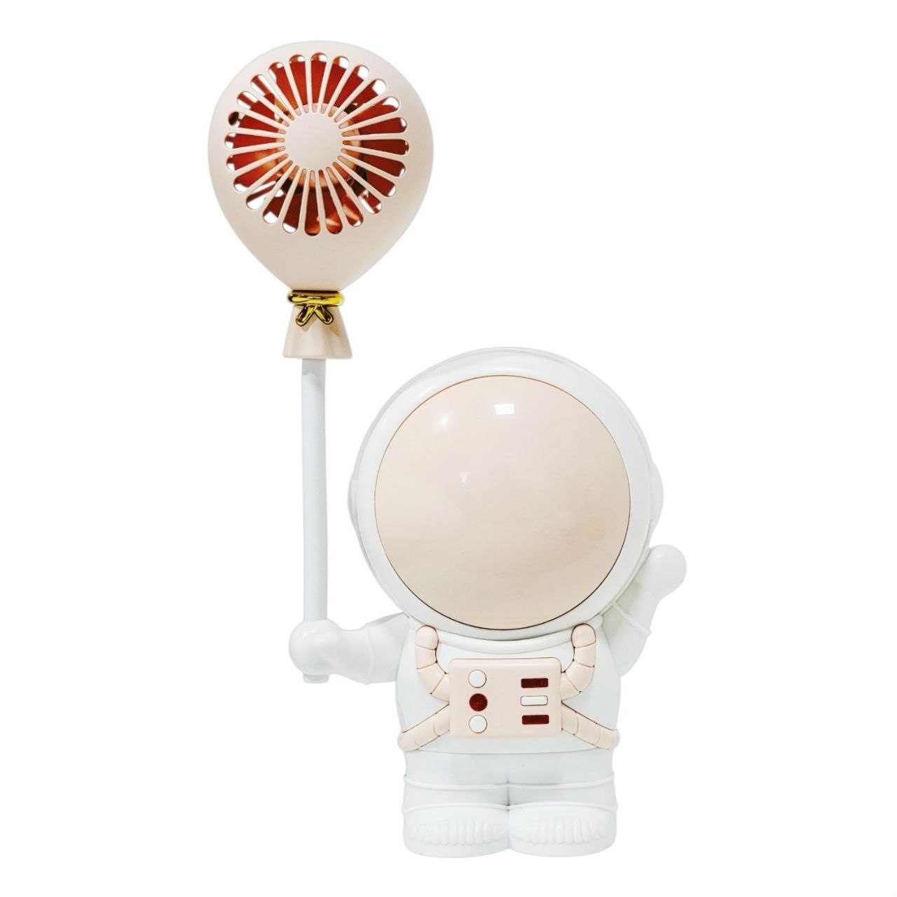 VENTILADOR DE MANO PORTATIL RECARGABLE CON SACAPUNTAS INTEGRADO DE ASTRONAUTA 23X11CM
