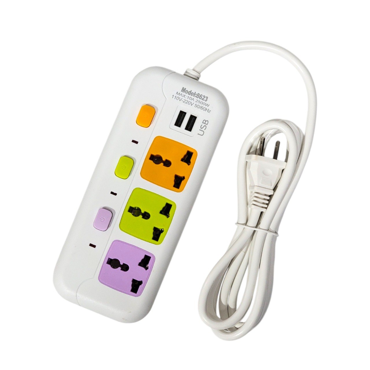 REGLETA EXTENSION DE ENCHUFE DE ALTA RESISTENCIA 2500W
