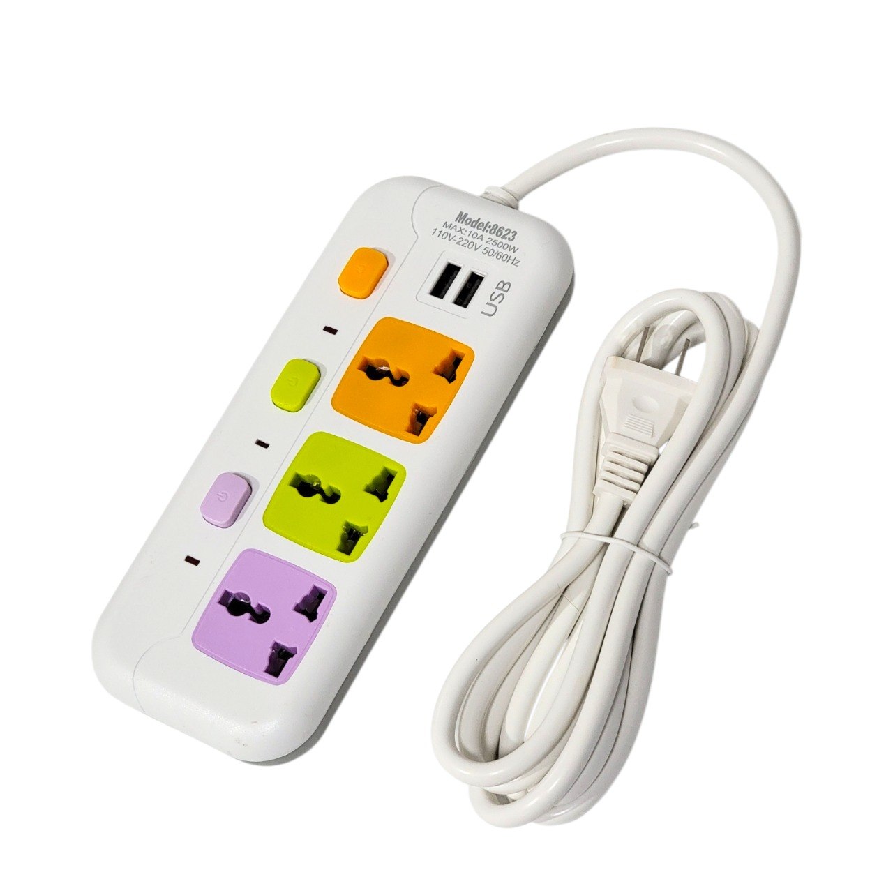 REGLETA EXTENSION DE ENCHUFE DE ALTA RESISTENCIA 2500W