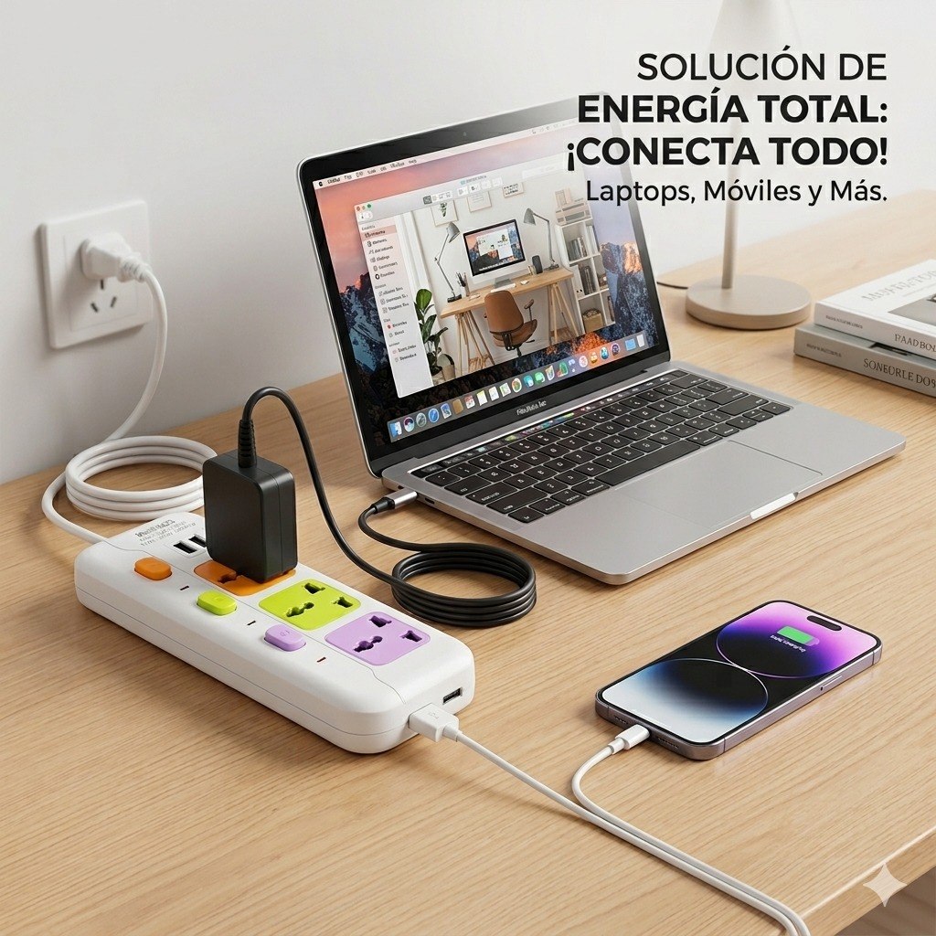 REGLETA EXTENSION DE ENCHUFE DE ALTA RESISTENCIA 2500W