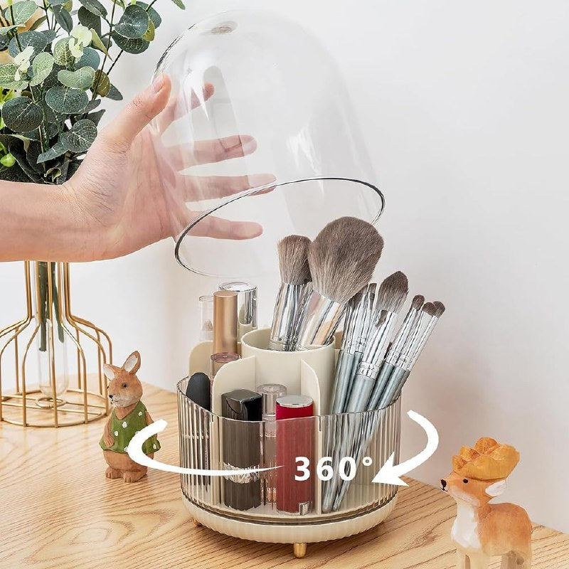 ORGANIZADOR DE MAQUILLAJE GIRATORIO 360 ANTI-POLVO