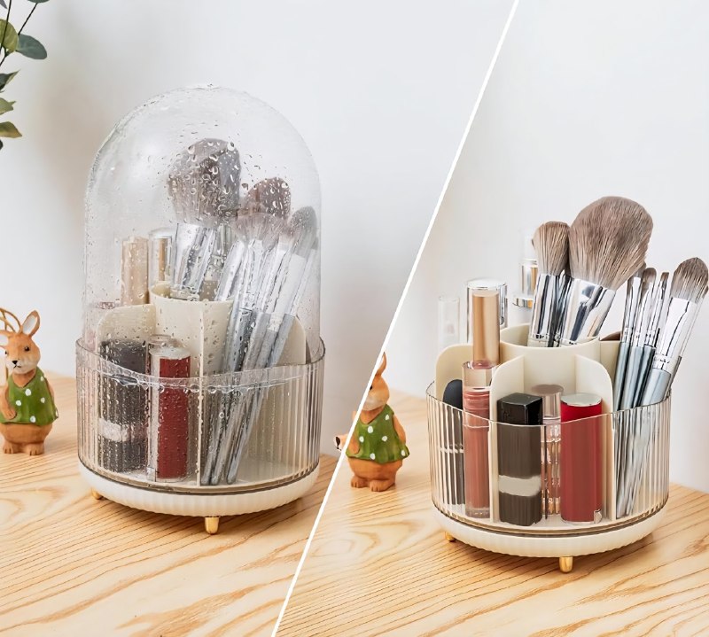 ORGANIZADOR DE MAQUILLAJE GIRATORIO 360 ANTI-POLVO