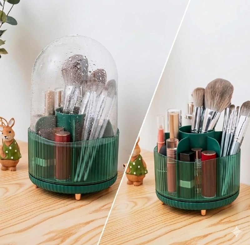 ORGANIZADOR DE MAQUILLAJE GIRATORIO 360 ANTI-POLVO