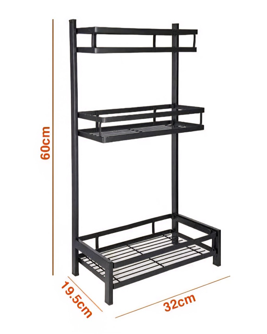 ESTANTE DE ALMACENAMIENTO MULTIUSO DE 3 NIVELES MODELO MJ-6032 60X19X32CM