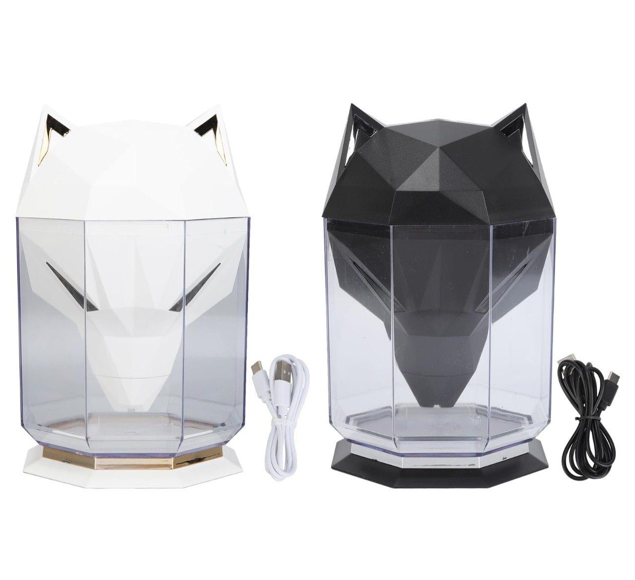 HUMIFICADOR DE AIRE DECORATIVO CON DISEÑO GEOMETRICO DE LOBO 235G 10X16X16CM
