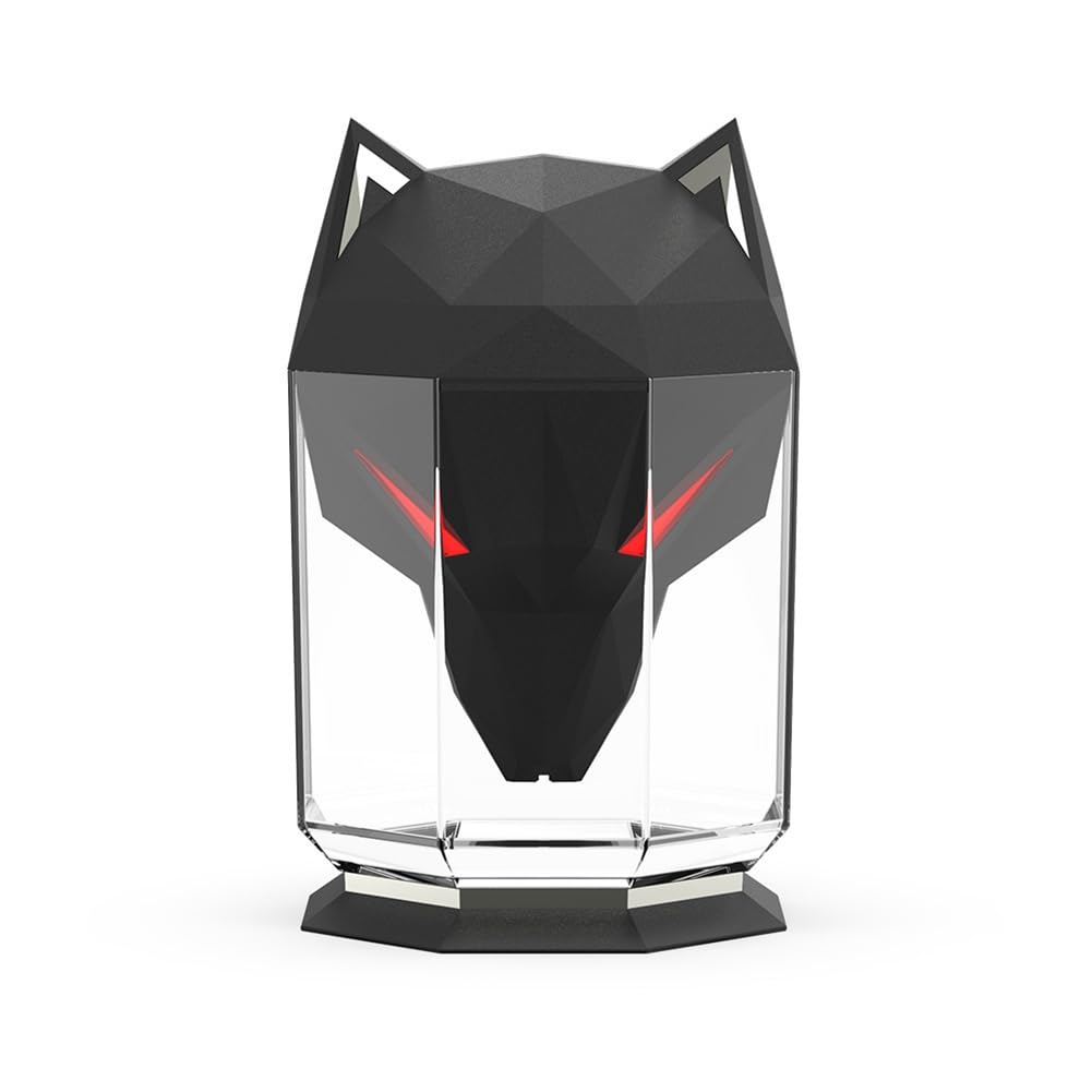HUMIFICADOR DE AIRE DECORATIVO CON DISEÑO GEOMETRICO DE LOBO 235G 10X16X16CM