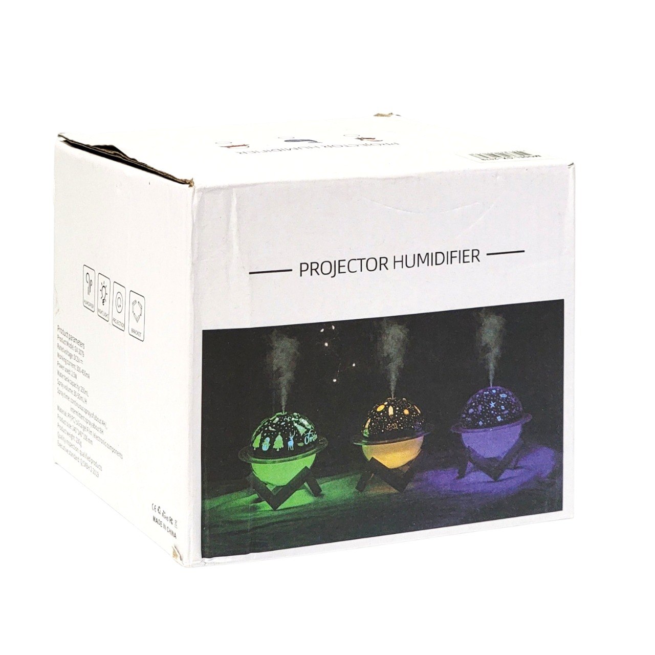 HUMIFICADOR DE AIRE CON PROYECTOR DE LUZ DE ANIMALES ACUATICOS 250ML 14X14X10CM