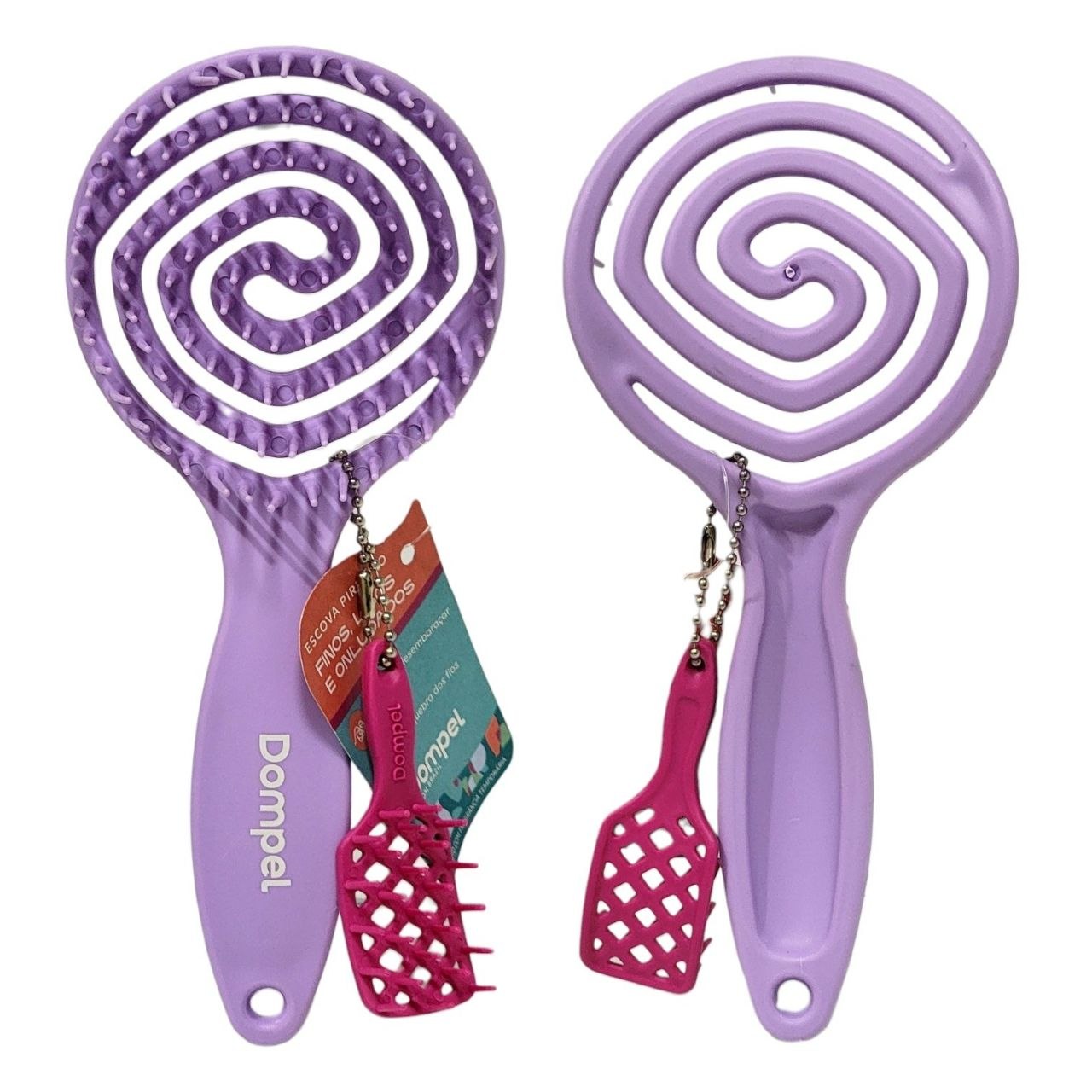 CEPILLO PARA EL CABELLO DESENREDANTE CON DISEÑO ESPIRAL CON FRAGANCIA Y ACCESORIO DOMPEL