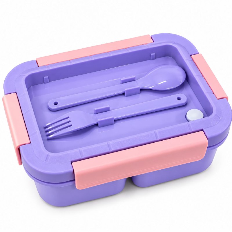 RECIPIENTE PANA PARA ALIMENTOS HERMETICA DE 3 COMPARTIMIENTOS CON CUBIERTOS PARA NIÑOS(AS) FRESH GUARD 1400ML