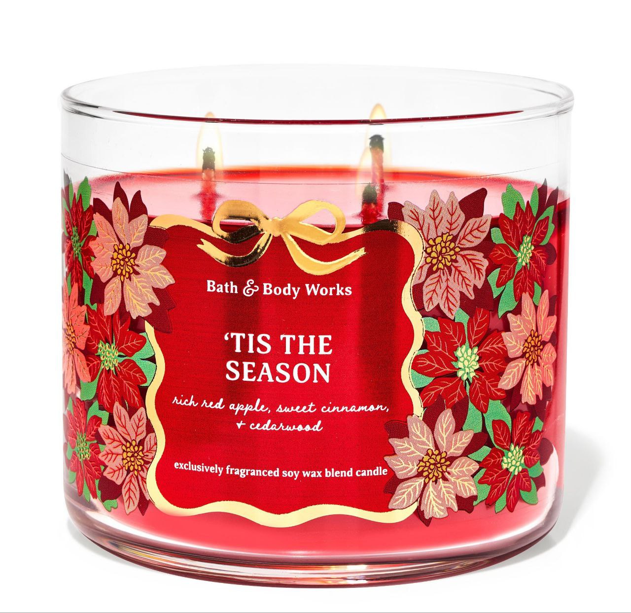 VELAS AROMATICAS MECLA DE CERA DE SOJA CON FRAGANCIA EXCLUSIVA MANZANA ROJA INTENSA, CANELA DULCE Y MADERA CEDRO BATH & BODY WORKS TIS THE SEASON