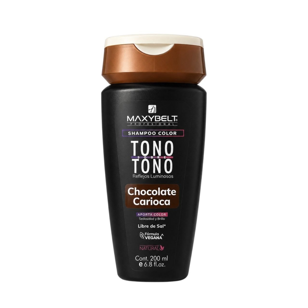 SHAMPOO DE COLOR TONO SOBRE TONO CHOCOLATE CARIOCA MAXYBELT PROFESSIONAL 200ML 1 UND
