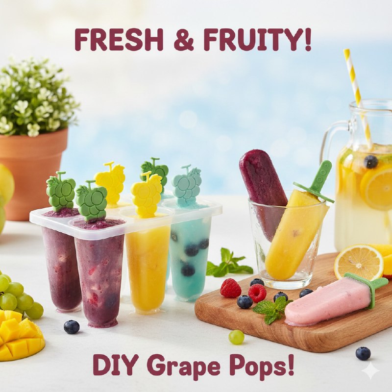 MOLDE DE PLASTICO PARA HACER PALETAS CON FORMAS DE FRUTAS, RESISTENTE Y DURADERO DE 8 ESPACIOS 13X15CM