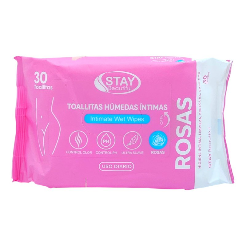 TOALLITAS HUMEDAS INTIMAS DE ROSAS PARA CONTROL DEL PH OSUAVE STAY BEAUTIFUL 30UND