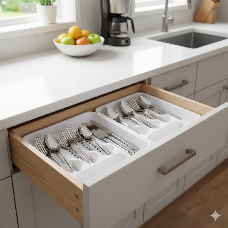 ORGANIZADOR DE CUBIERTOS PARA GAVETAS DE PLASTICO