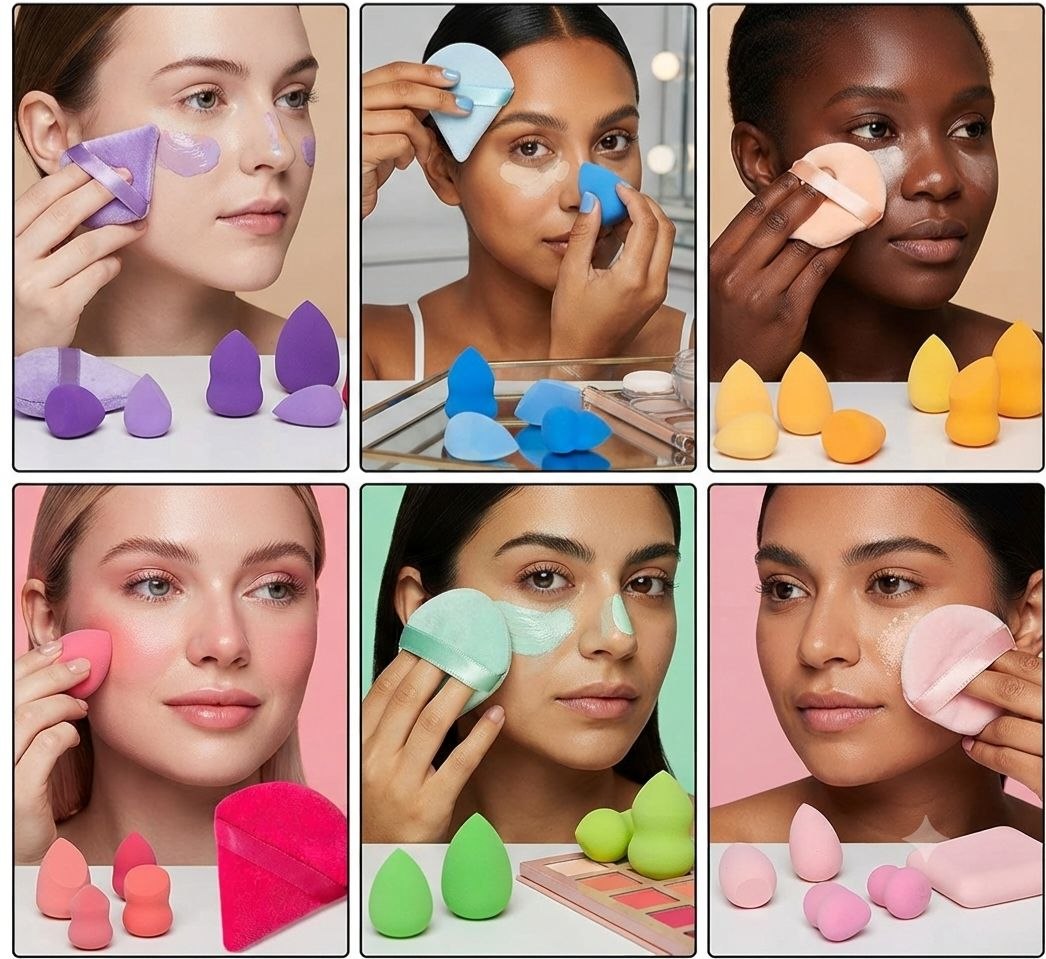 SET DE ESPONJAS U BORLAS DE MAQUILLAJE KISS LOVELY