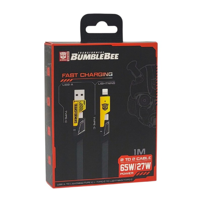 CABLE DE CARGA RAPIDA 4 EN 1 65W 27W USB C LIGHTNING TRANSFORMERS BUMBLEBEE