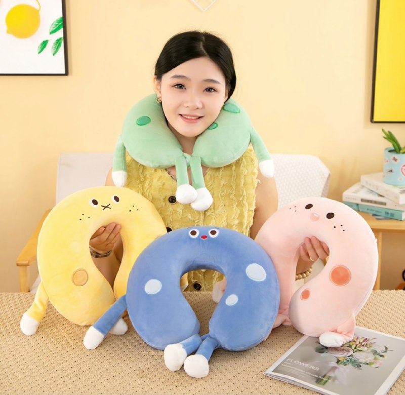 COLLARIN FOAM ALMOHADA PARA CUELLO EN FORMA DE U DE ESPUMA VISCOELASTICA CON FUNDA LAVABLE, CIERRE PARA CUELLO PARA VIAJES O DORMIR 4 DISEÑOS 36X27CM