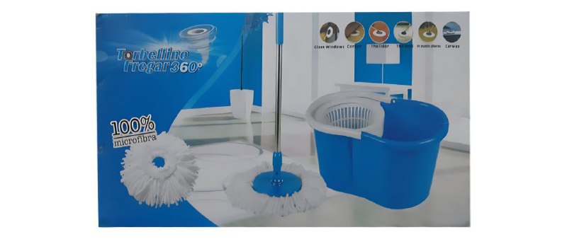 TRAPEADOR GIRATORIO CON CUBETA EXPRIMIDOR DE 360°, TRAPEADOR MAGICO DE MICROFIBRA TORBELLINO