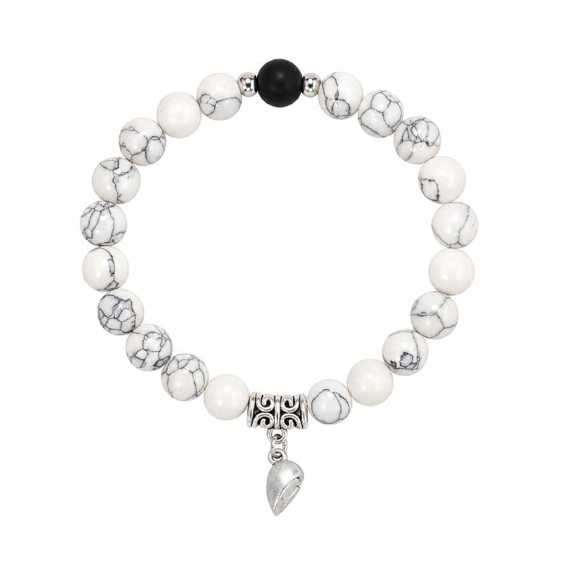PULSERA DE ENCHAPE PARA PAREJAS CON DISEÑO DE CORAZON 6CM