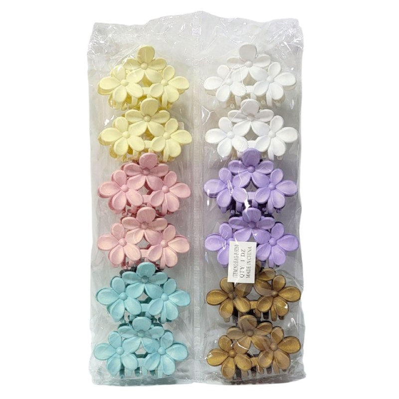 GANCHO PARA EL CABELLO DE DISEÑO DE TRIPLE FLOR, PINZAS DE SUJECION FUERTE, ACCESORIO PARA EL CABELLO PAQUETE DE 12UND 7X4CM