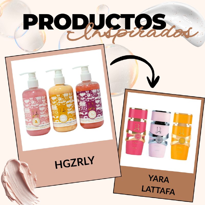 SET DE BAÑO CORPORAL DE NUTRICION CAPILAR E HIDRATACION CORPORAL HGZRLY (AROMA SIMILAR LATTAFA YARA)
