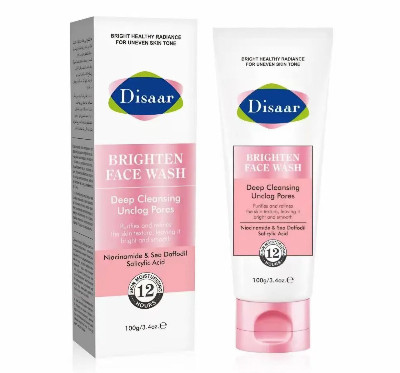 LIMPIADOR FACIAL WASH CON NIACINAMIDA Y ACIDO SALICILICO DE NARCISO MARINO ILUMINADOR, LIMPIEZA PROFUNDA DISAAR BRIGHTEN FACE WASH 100G