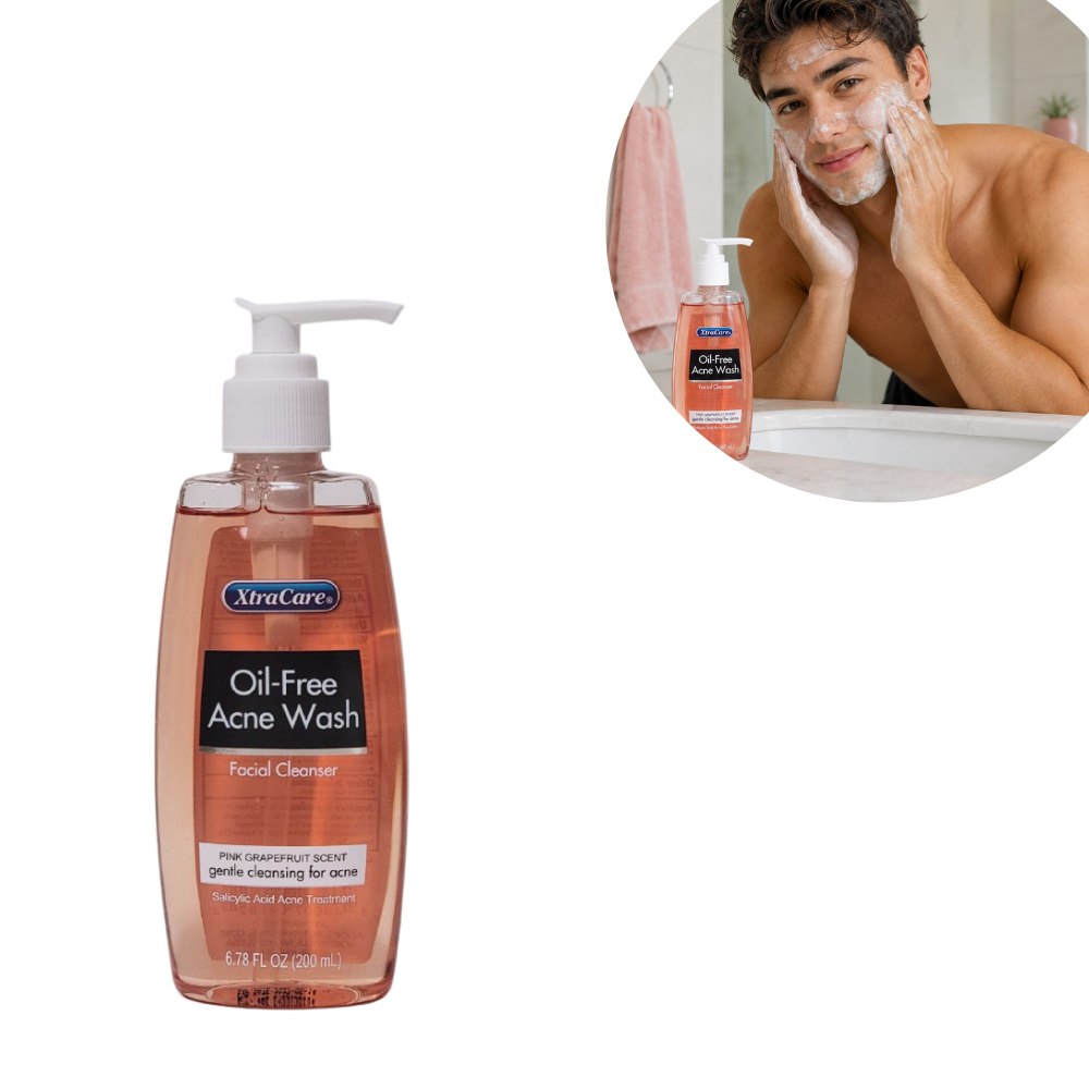 LIMPIADOR FACIAL SIN ACEITE PARA EL ACNÉ CON ÁCIDO SALICÍLICO Y POMELO ROSA XTRACARE 200ML