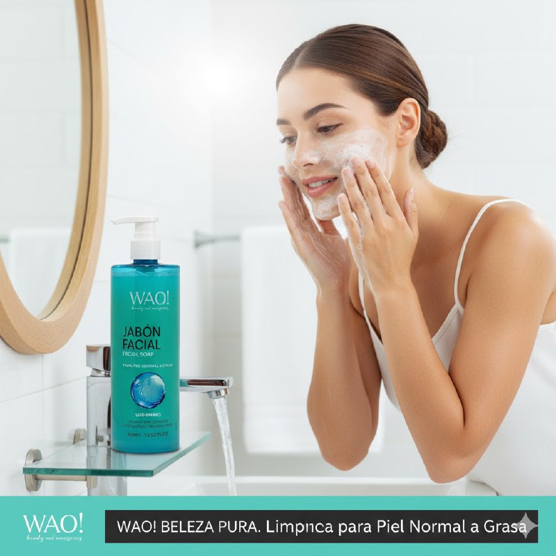 LIMPIADOR JABON FACIAL PARA PIEL NORMAL A GRASA WAO 400ML