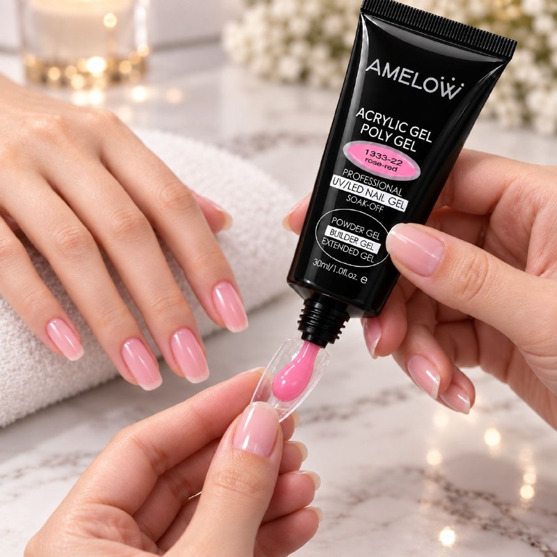 GEL ACRILICO PROFESIONAL DE CONSTRUCCION Y EXTENSION DE UÑAS AMELOW 30ML