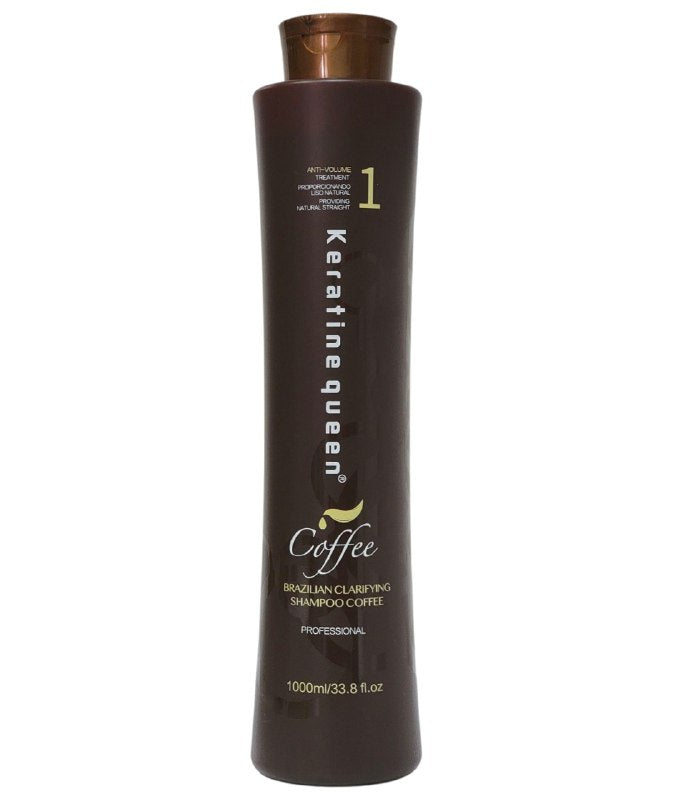 SHAMPOO BRASILEÑO ACLARANTE CON EXTRACTO DE CAFE Y QUERATINA KERATIN QUEEN PASO 1 1000ML