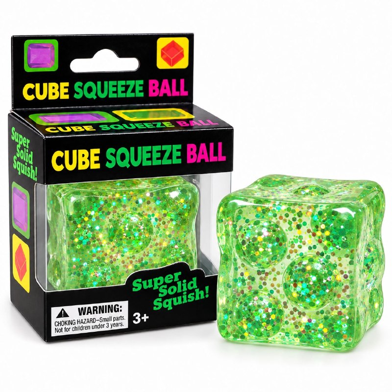 JUGUETE CUBO SENSORIAL ANTIESTRES FLEXIBLE DE GEL PARA NIÑOS 6X6CM