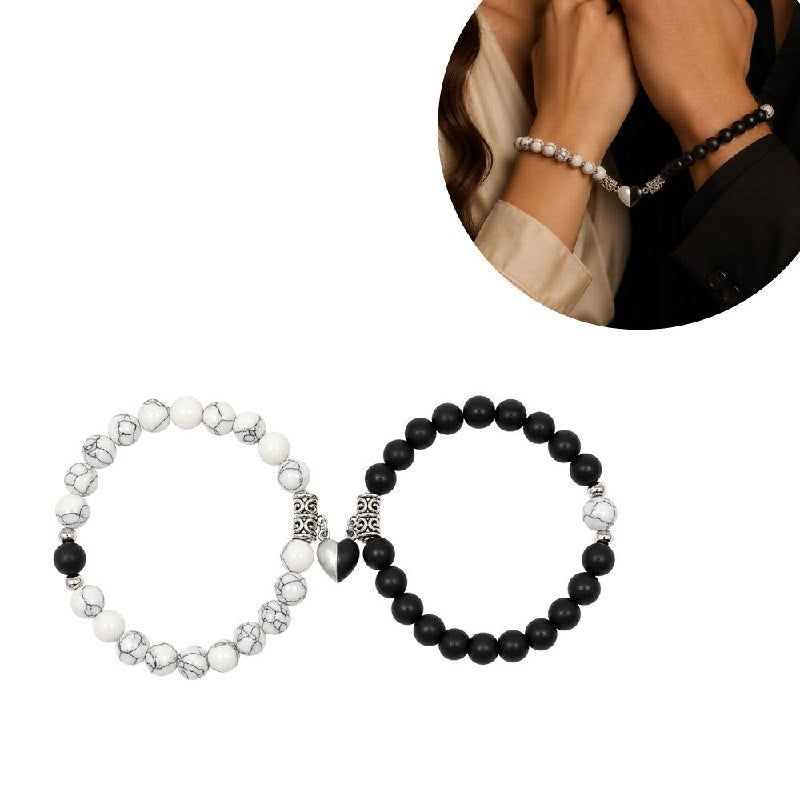 PULSERA DE ENCHAPE PARA PAREJAS CON DISEÑO DE CORAZON 6CM