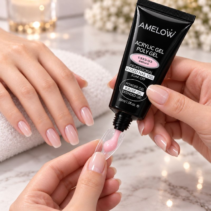 GEL ACRILICO PROFESIONAL DE CONSTRUCCION Y EXTENSION DE UÑAS AMELOW 30ML
