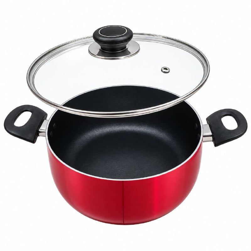 OLLA CACEROLA ANTIADHERENTE CON TAPA DE VIDRIO DE 24CM BENELI HOME