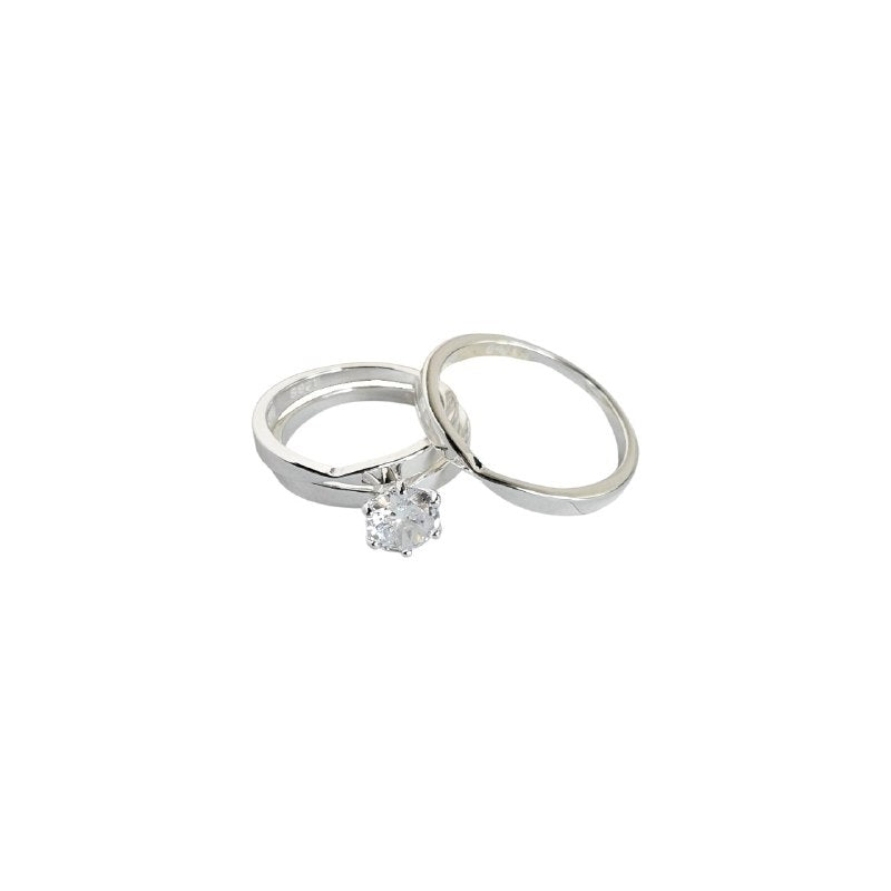 ANILLO DE BODA EN TRIO DE PLATA 9.25 PESO: 6.4G