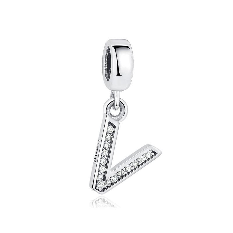 PCHARM807 LETRA V PANDORA PLATA 9.25