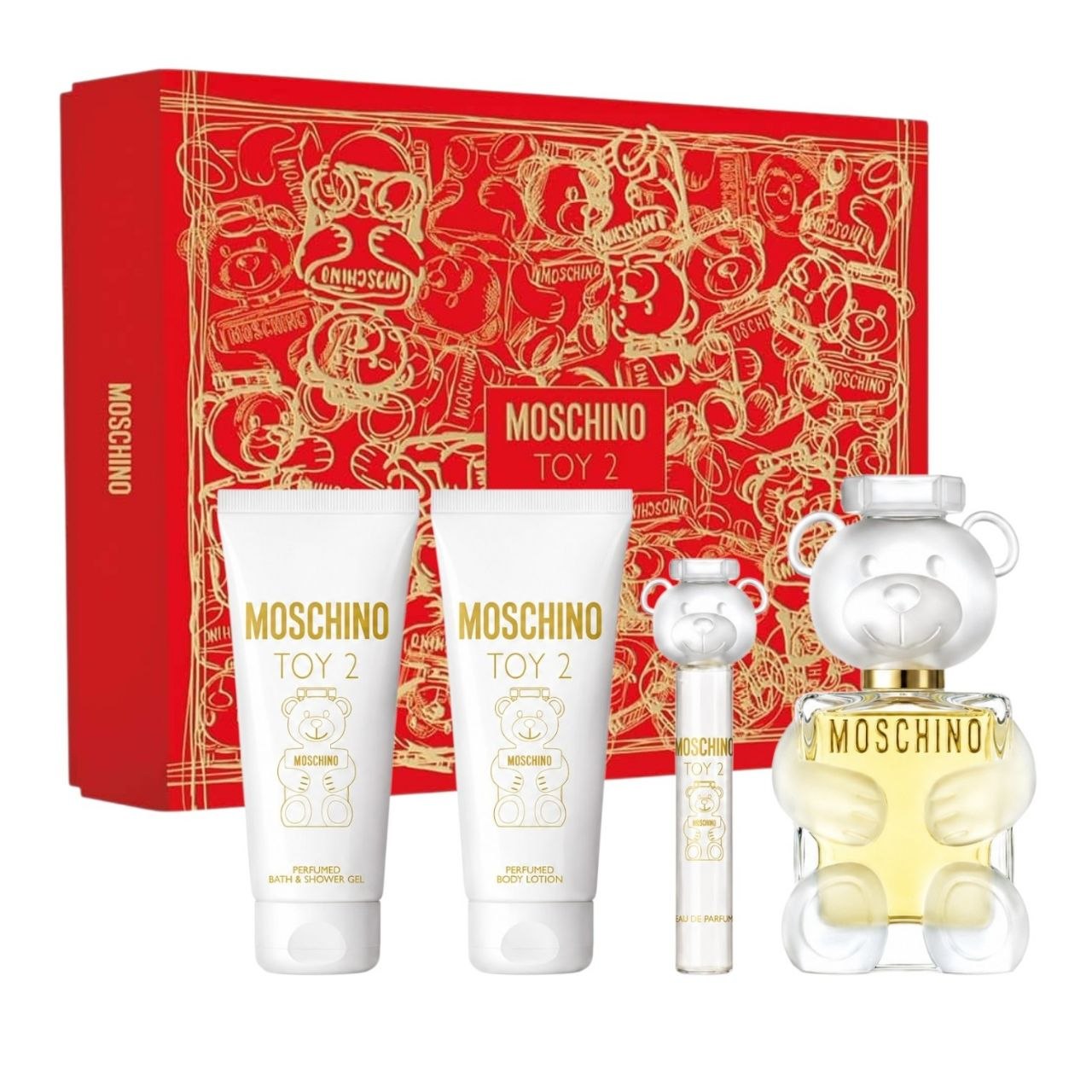 SET MOSCHINO TOY 2 EDP 100ML EDP 10ML CREMA CORPORAL 100ML GEL DE DUCHA 100ML (M)