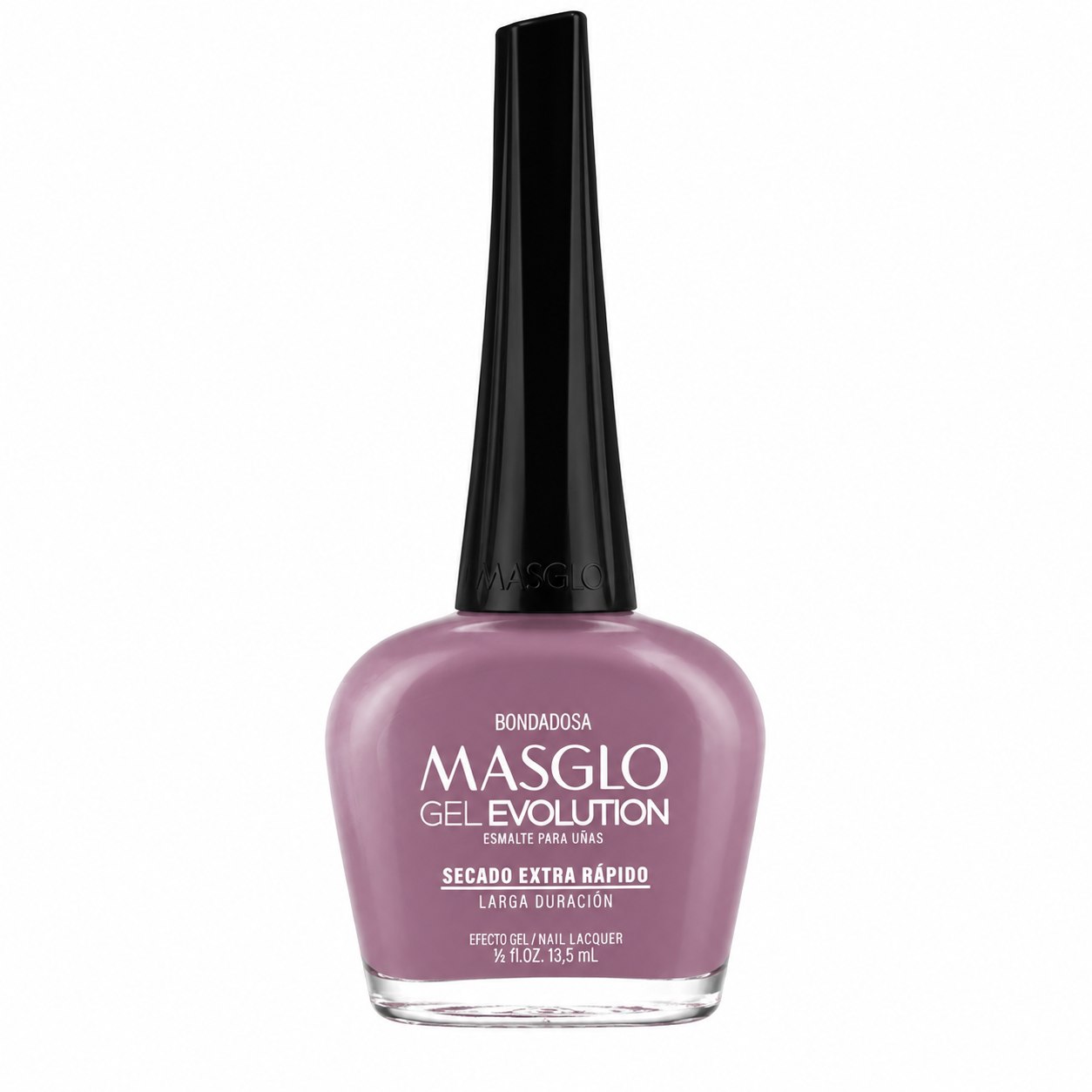 ESMALTE DE UÑAS CON EFECTO GEL DE SECADO EXTRA RÁPIDO MASGLO GEL EVOLUTION PASO 2 "ESTILO BONDADOSA" 13.5 ML